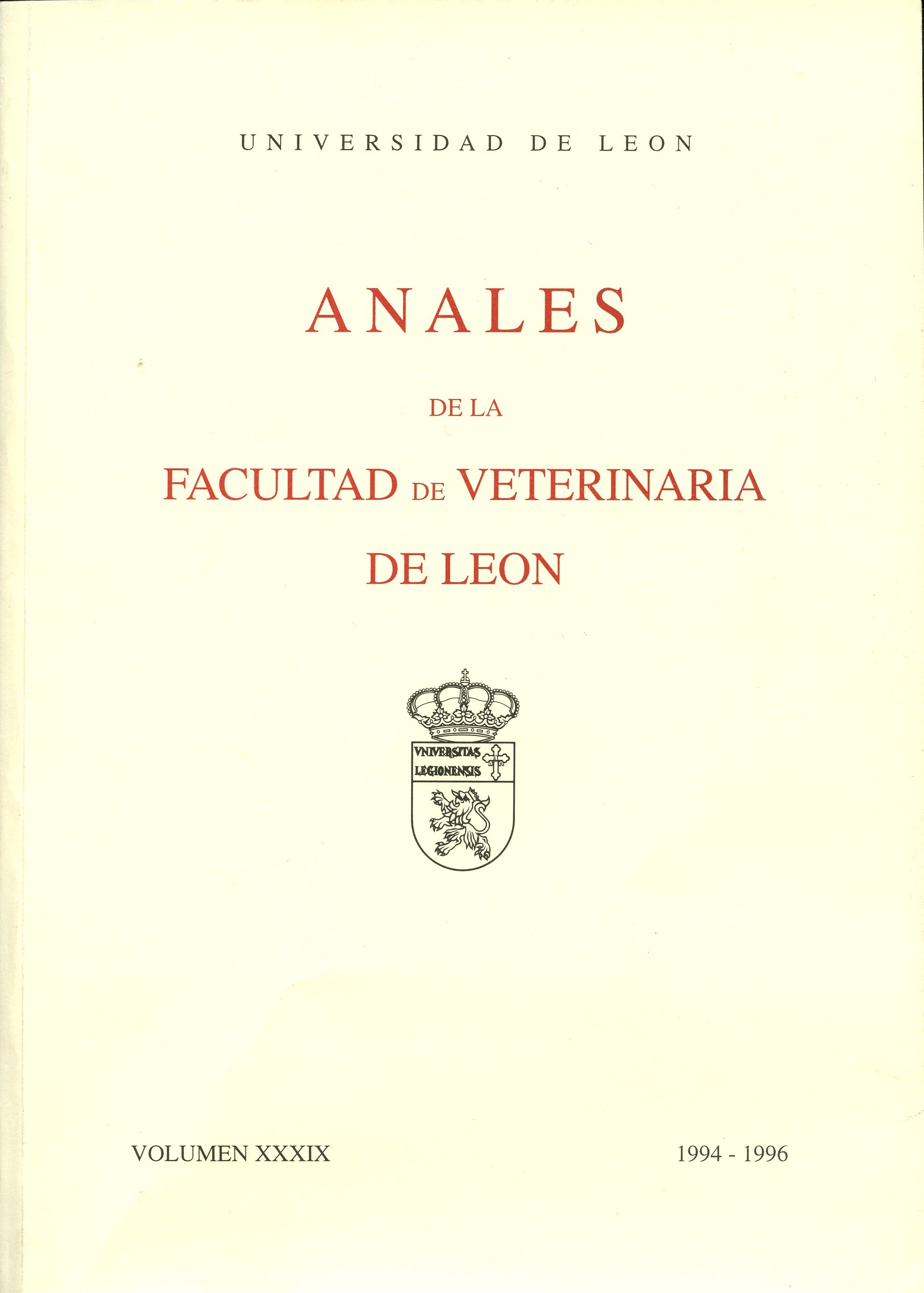 Cubierta Anales de la Facultad de Veterinaria de León
